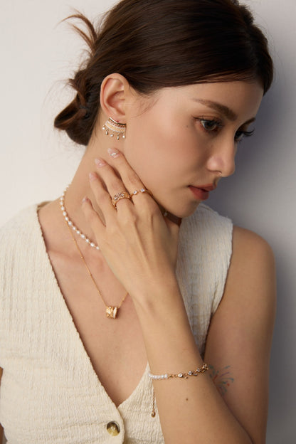 Vintage Zircon Open Band Ring Set