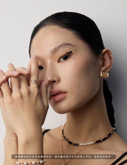 Vintage Zircon Open Band Ring Set