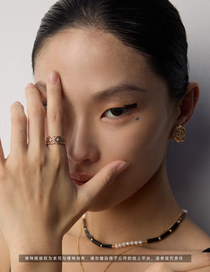 Vintage Zircon Open Band Ring Set