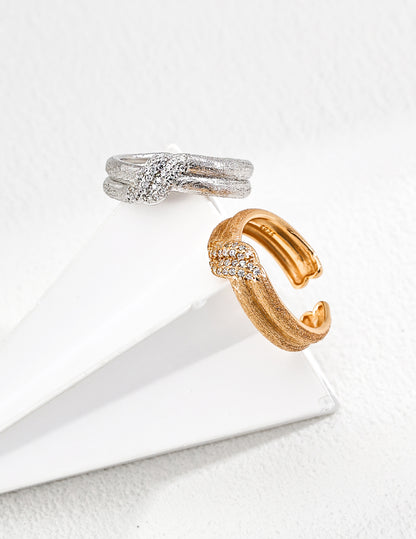 Vintage Brushed Zircon Open Ring