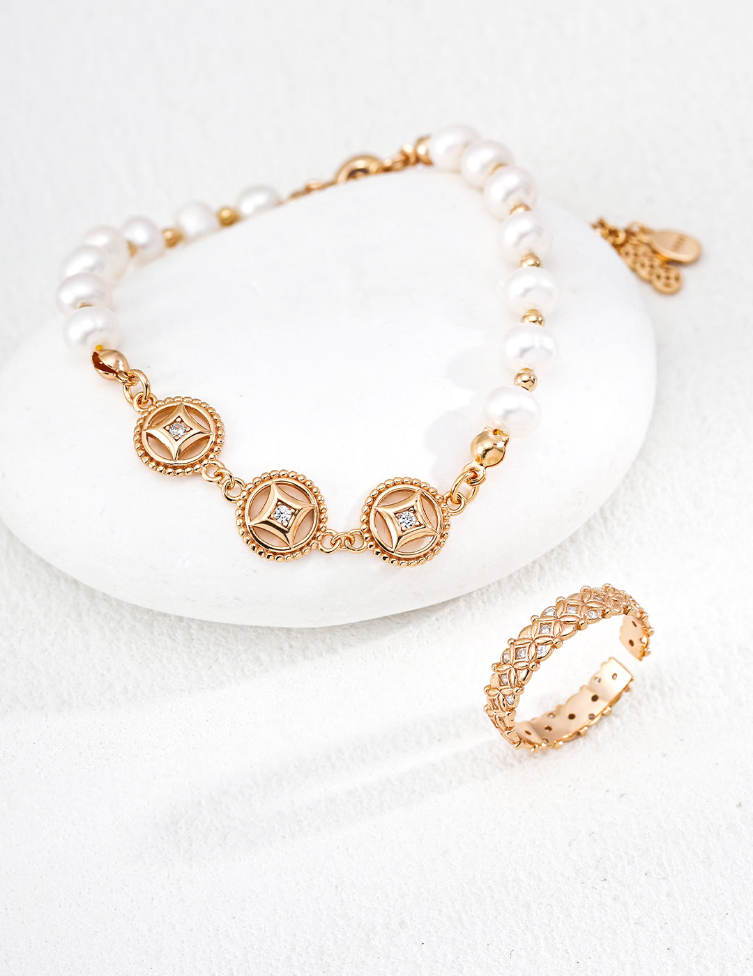 Vintage Lattice CZ Open Band Ring