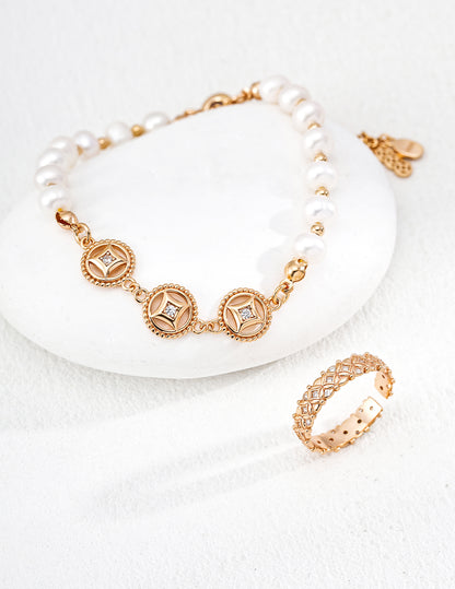 Vintage Lattice CZ Open Band Ring