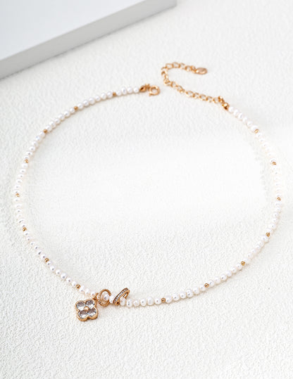 Lucky Clover Pearl Necklace