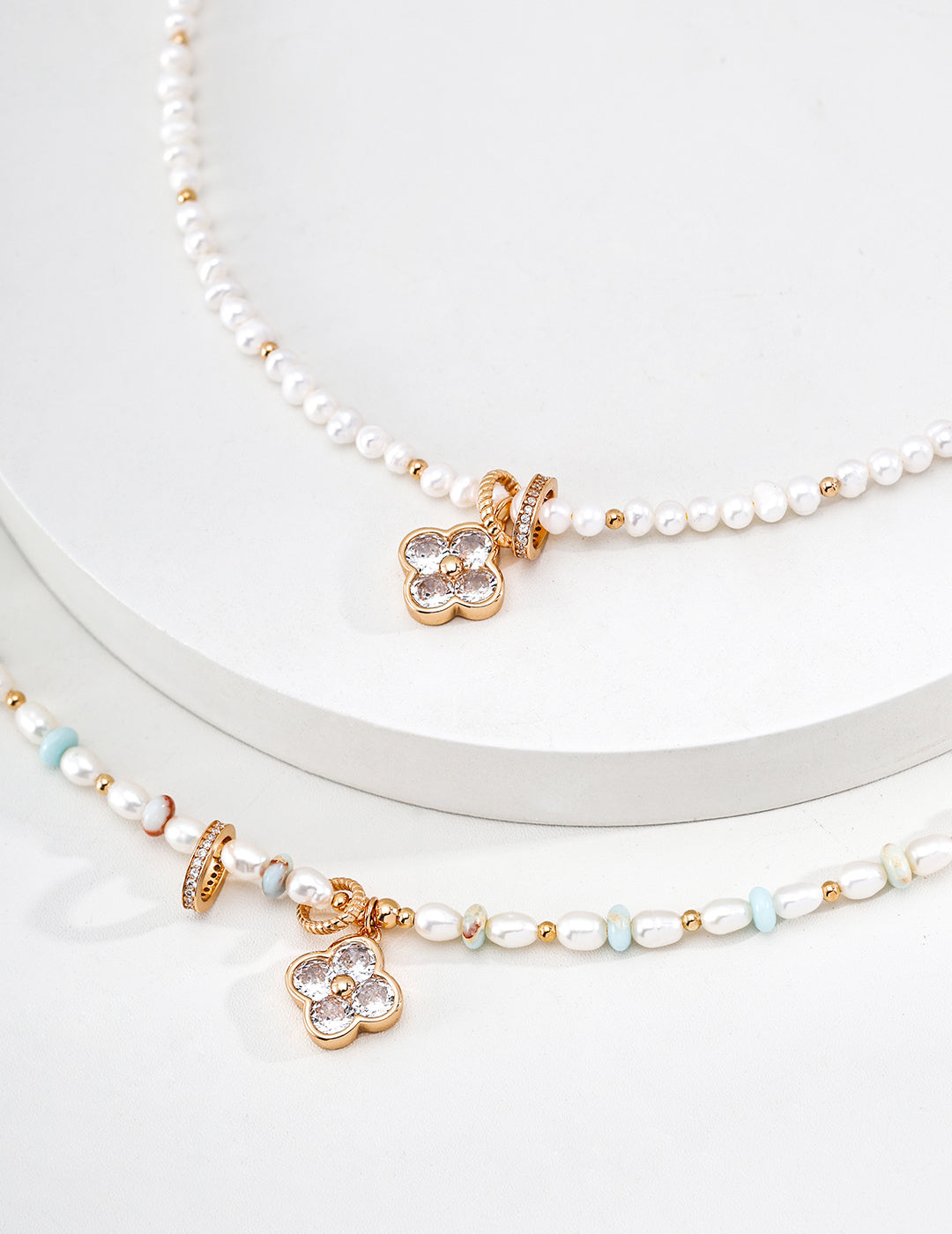 Lucky Clover Pearl Necklace