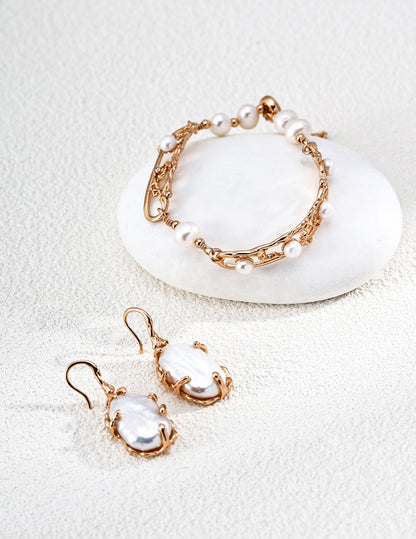 Vintage Baroque Pearl Earrings