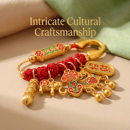 Chinese Feng Shui Blessing Safety Pin | Newborn Protection Amulet