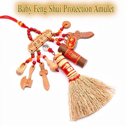 Baby Feng Shui Peach Wood Protection Amulet 