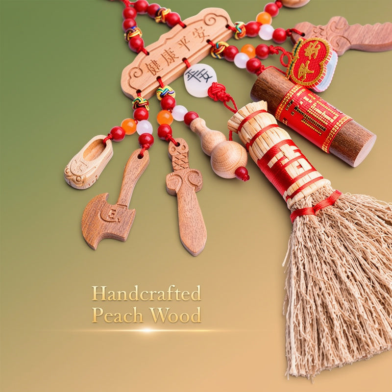 Baby Feng Shui Peach Wood Protection Amulet | Newborn Blessing Gift