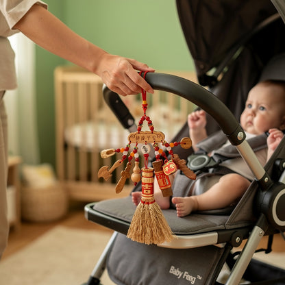 Baby Feng Shui Peach Wood Protection Amulet | Newborn Blessing Gift