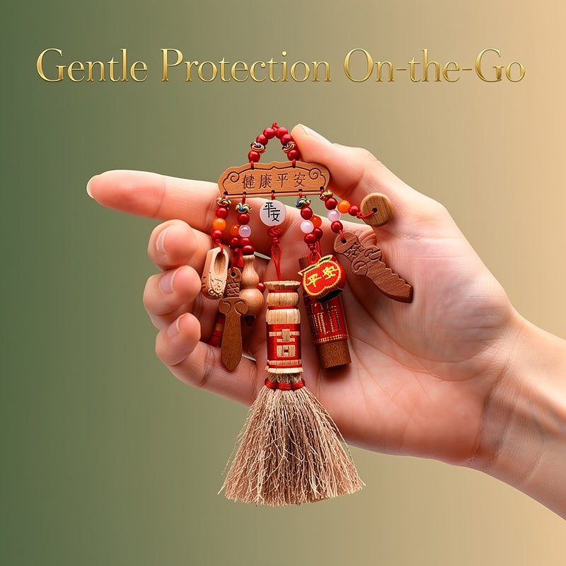 Baby Feng Shui Peach Wood Protection Amulet | Newborn Blessing Gift