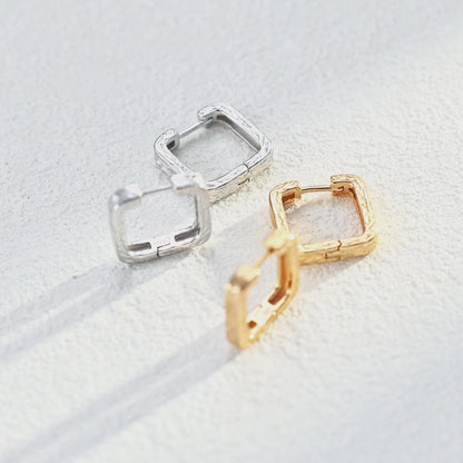 Textured Square Hoop Earrings