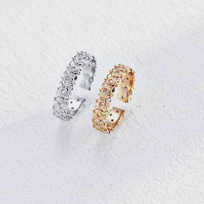 Vintage Lattice CZ Open Band Ring