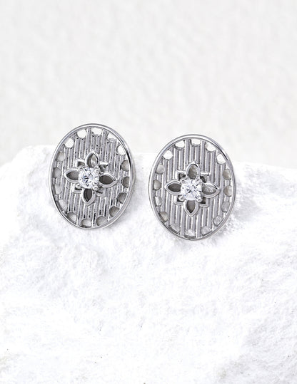 Vintage Textured Gold Stud Earrings