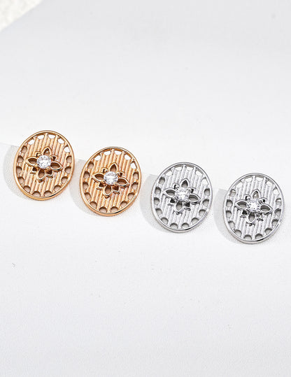 Vintage Textured Gold Stud Earrings