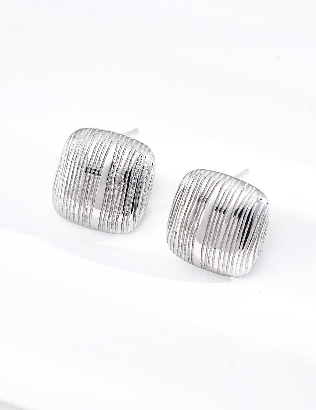 Chunky Ribbed Gold Stud Earrings