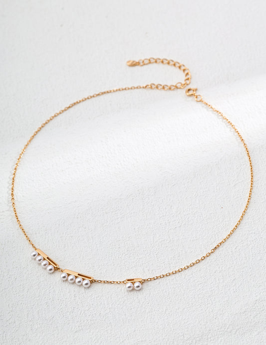 Dainty Gold Pearl Accent Necklace