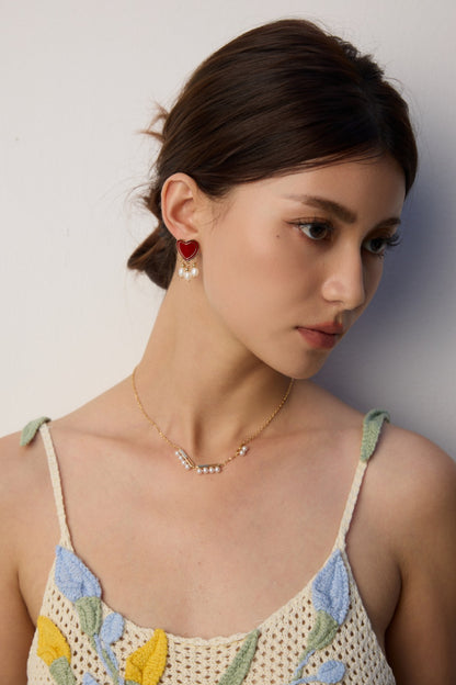 Dainty Gold Pearl Accent Necklace