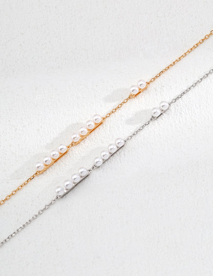 Dainty Gold Pearl Accent Necklace