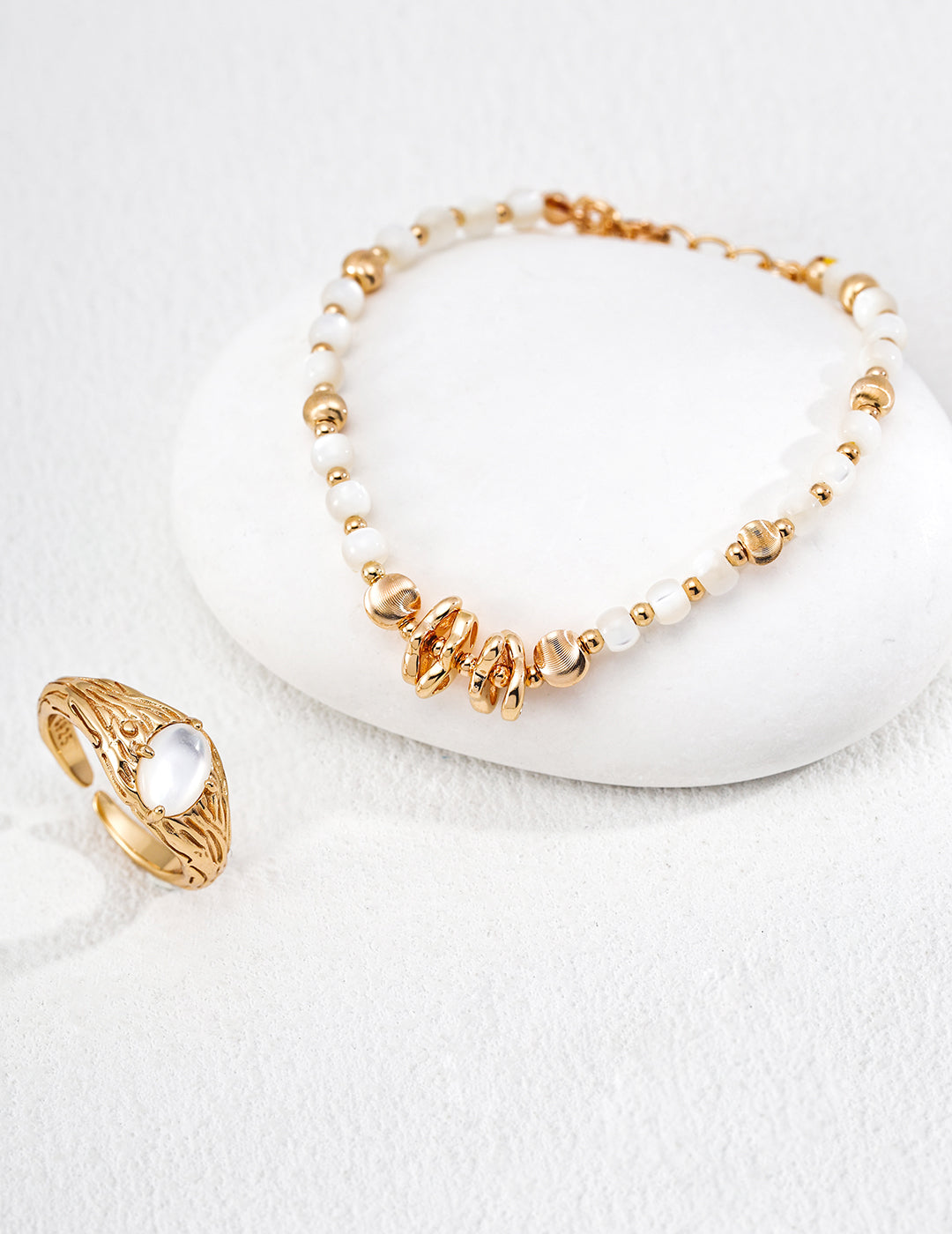 Vintage Gold Mother-of-Pearl Bracelet