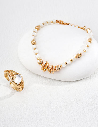 Vintage Gold Mother-of-Pearl Bracelet