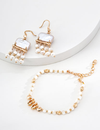 Vintage Gold Mother-of-Pearl Bracelet